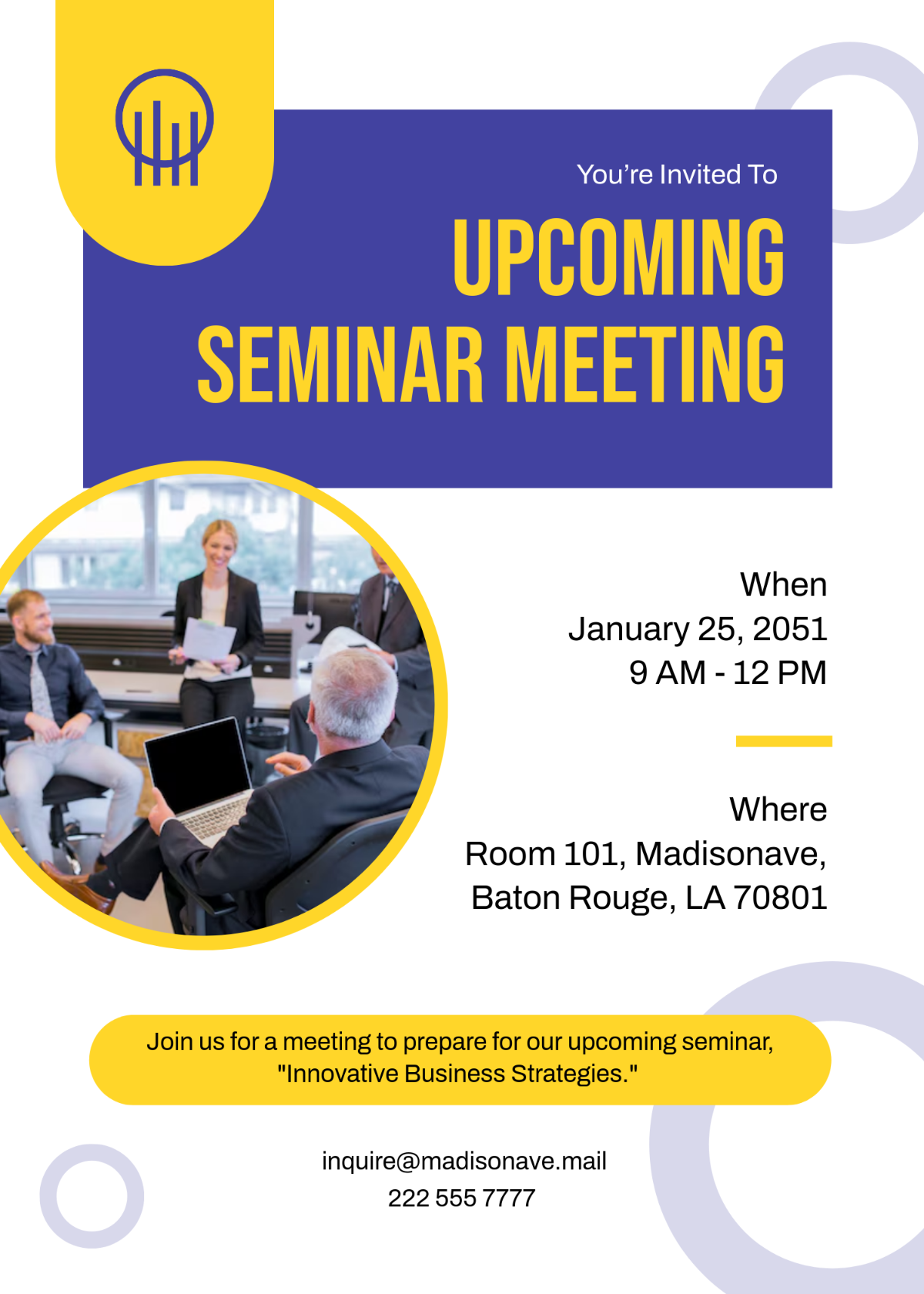 Meeting Seminar Invitation Template