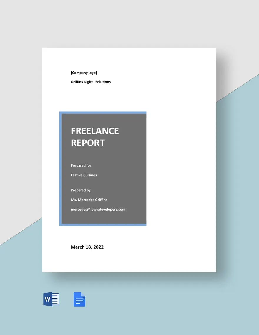 Sample Freelance Report Template in Word, Google Docs, Apple Pages