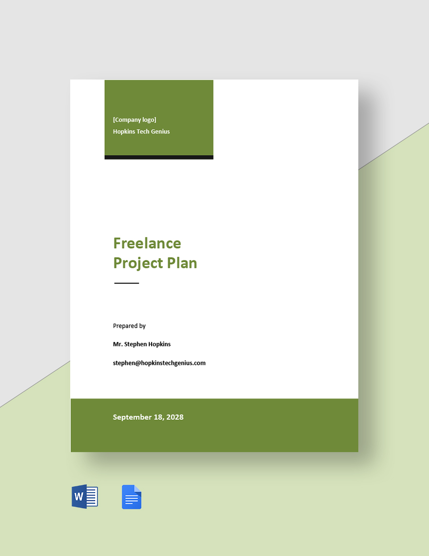 Free Simple Freelance Business Plan Template Google Docs Word Apple