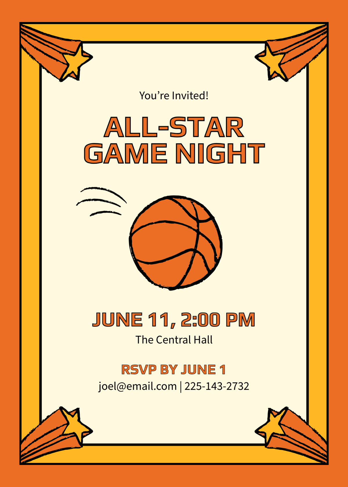 Free All-Star Sports Game Invitation Template