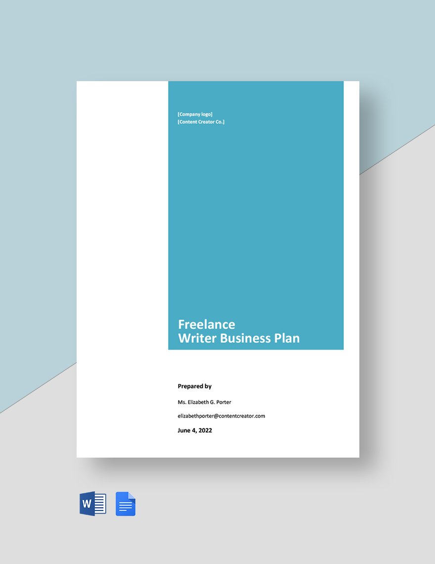 Freelance Writer Business Plan Template Google Docs, Word, Apple