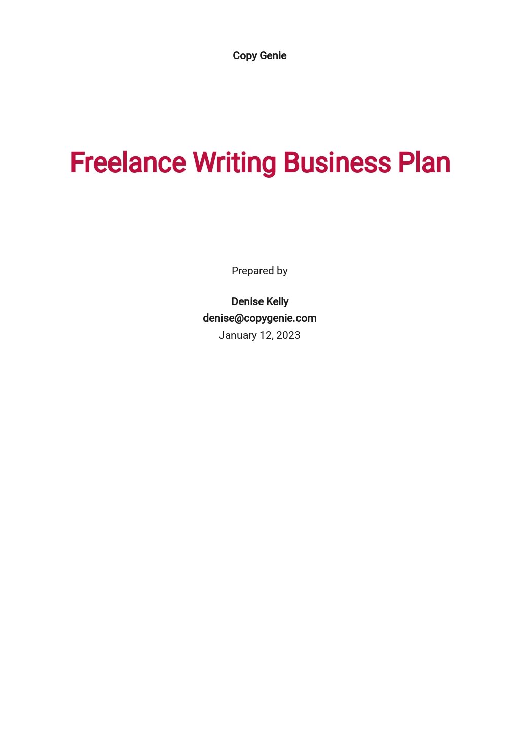 freelance business plan writers
