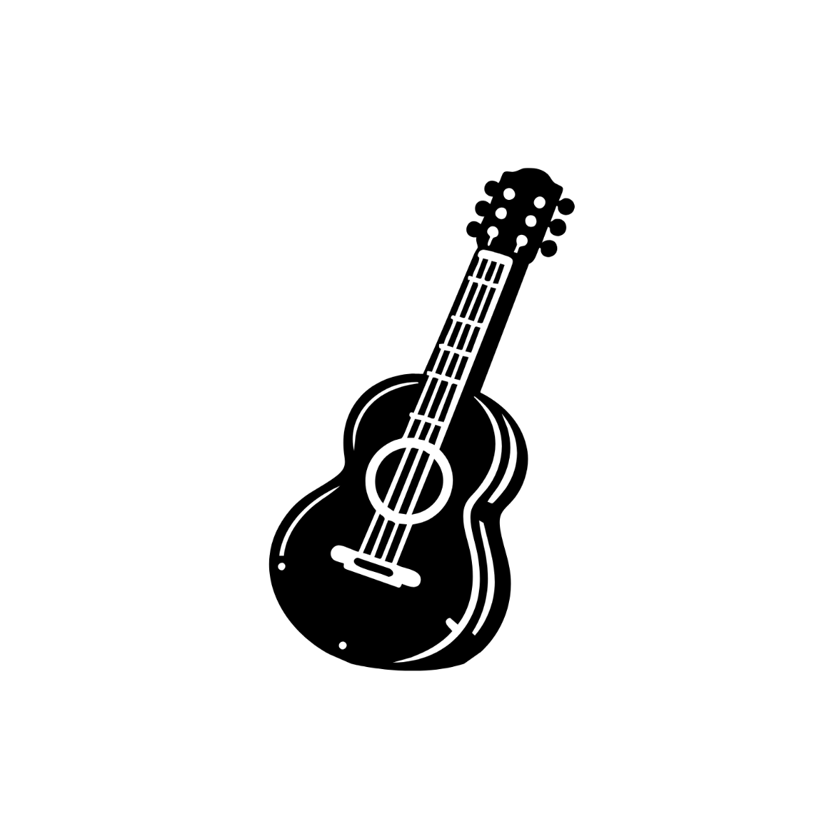 Free Black and White Guitar Clipart to Edit Online