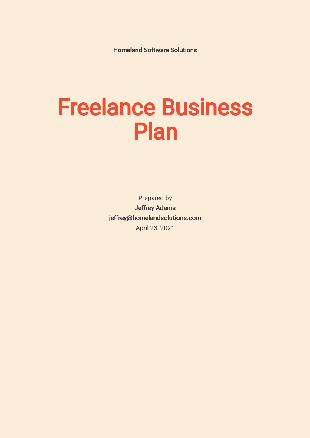 business plan freelance job