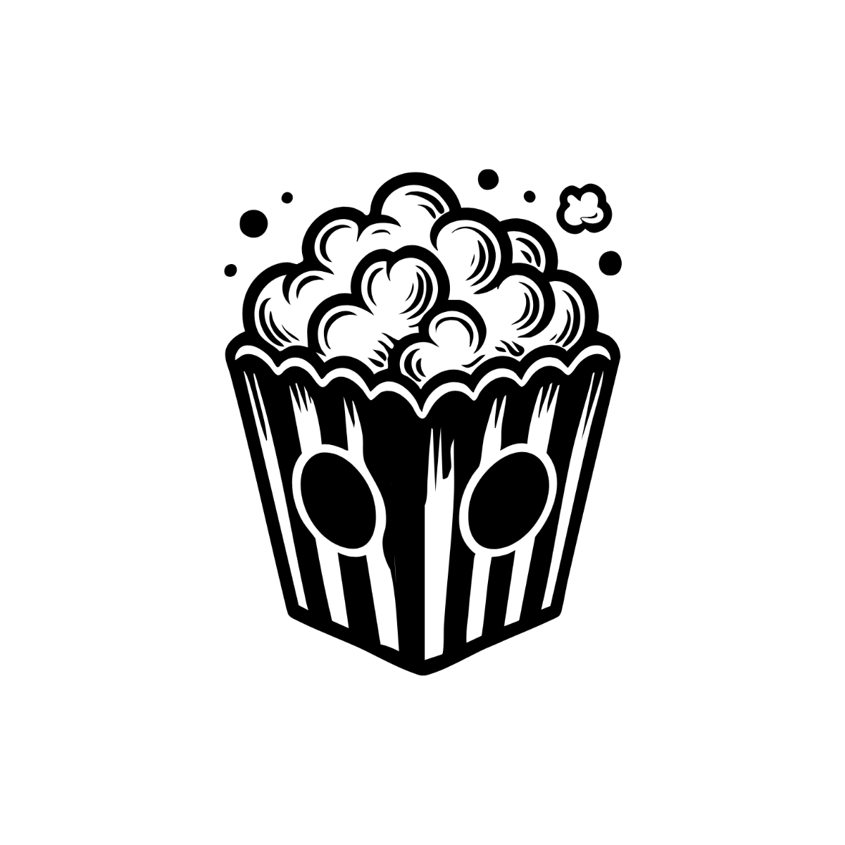 Free Black and White Popcorn Clipart to Edit Online