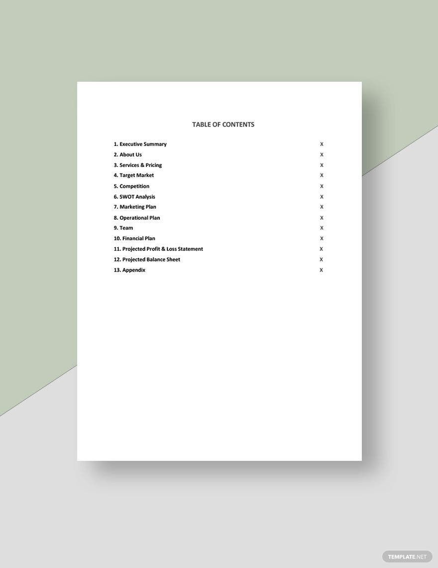 Free Simple Freelance Business Plan Template