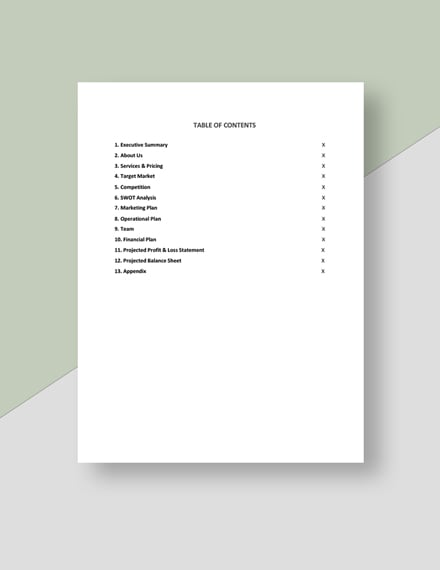 Free Simple Freelance Business Plan Template