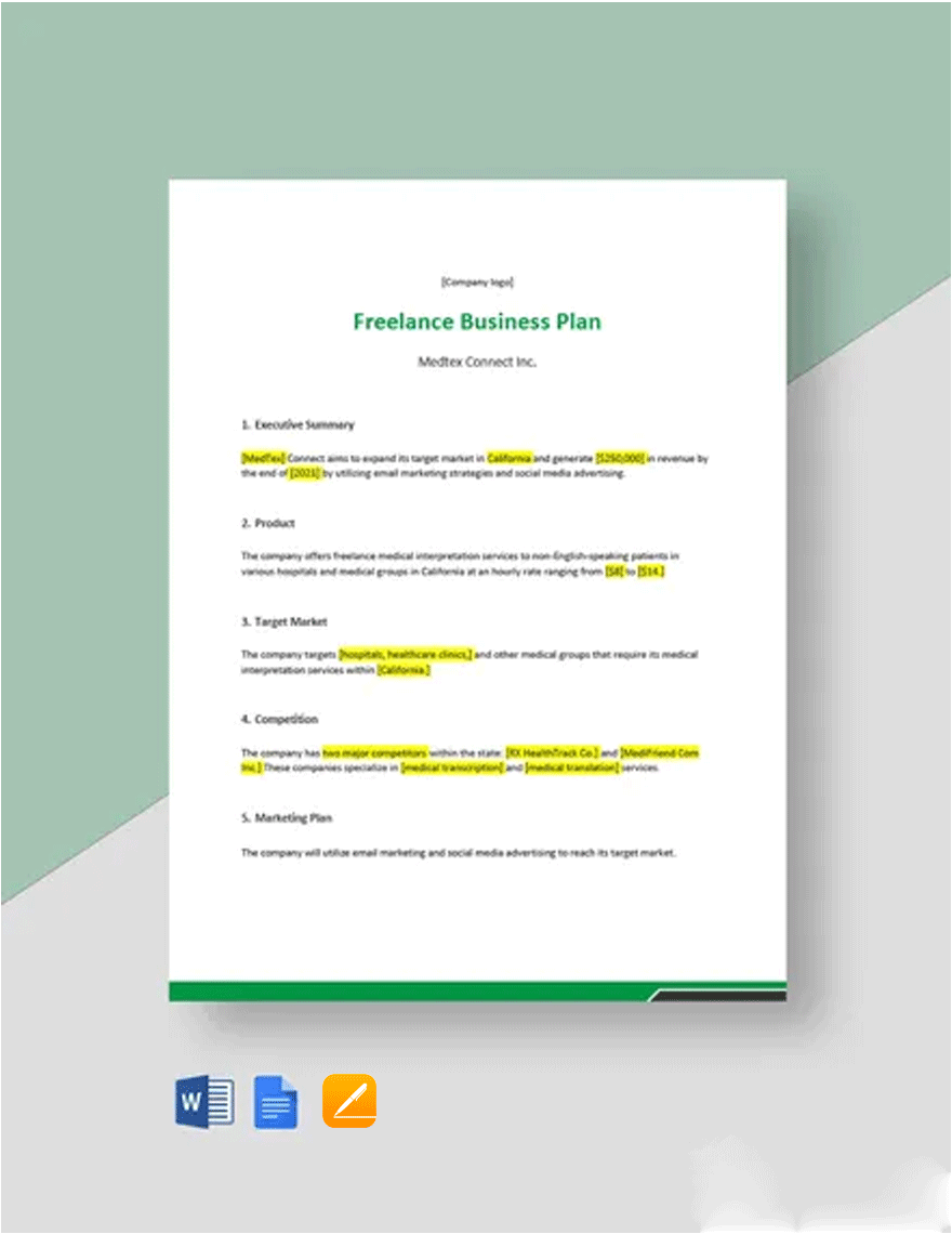 Free One-Page Business Plan Templates