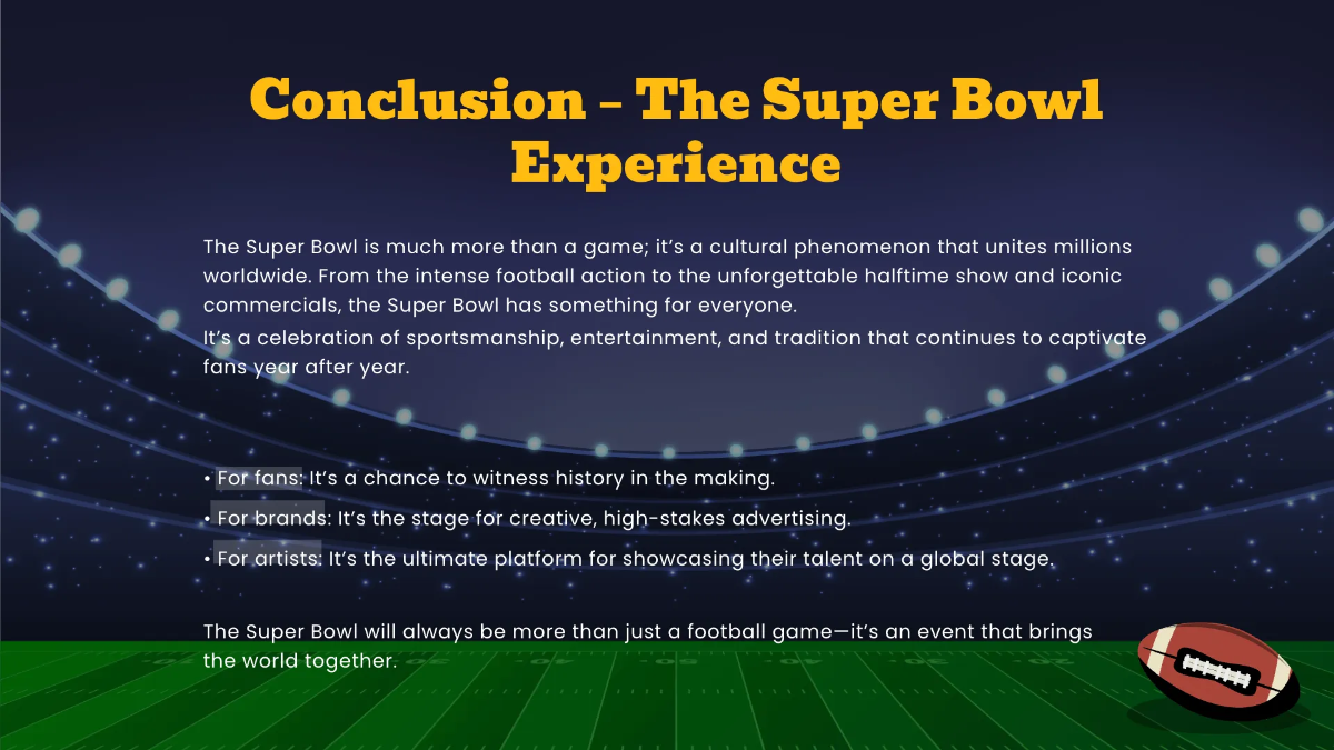 Free Super Bowl Presentation Template to Edit Online