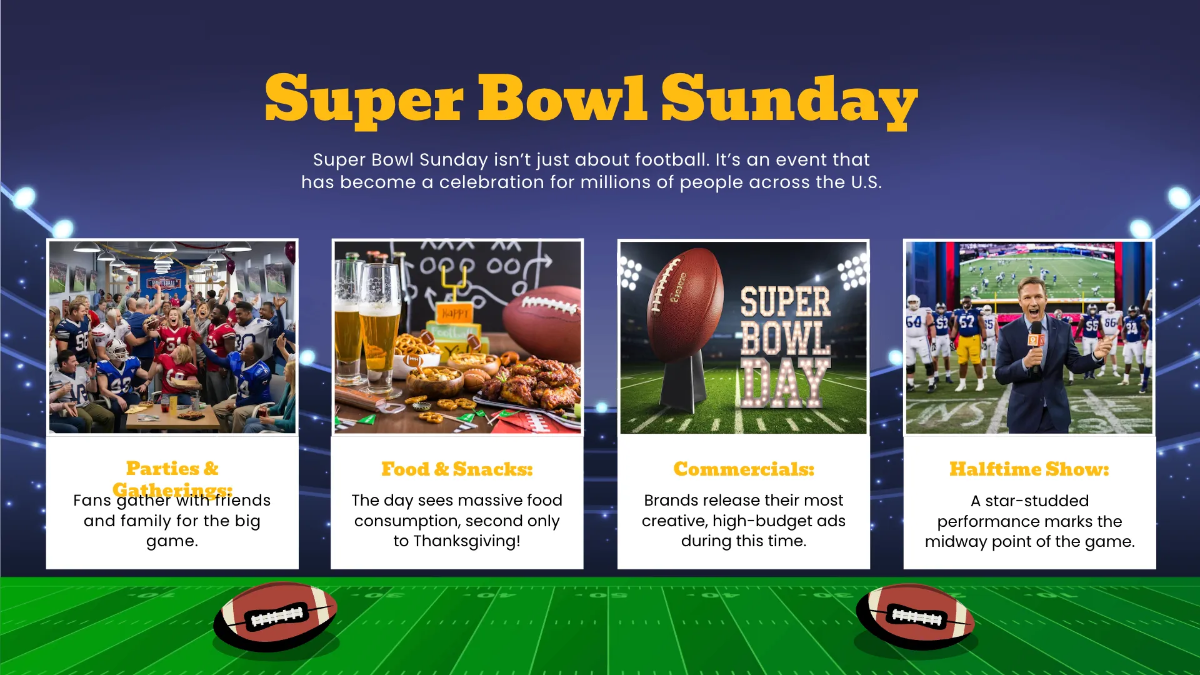 Free Super Bowl Presentation Template to Edit Online
