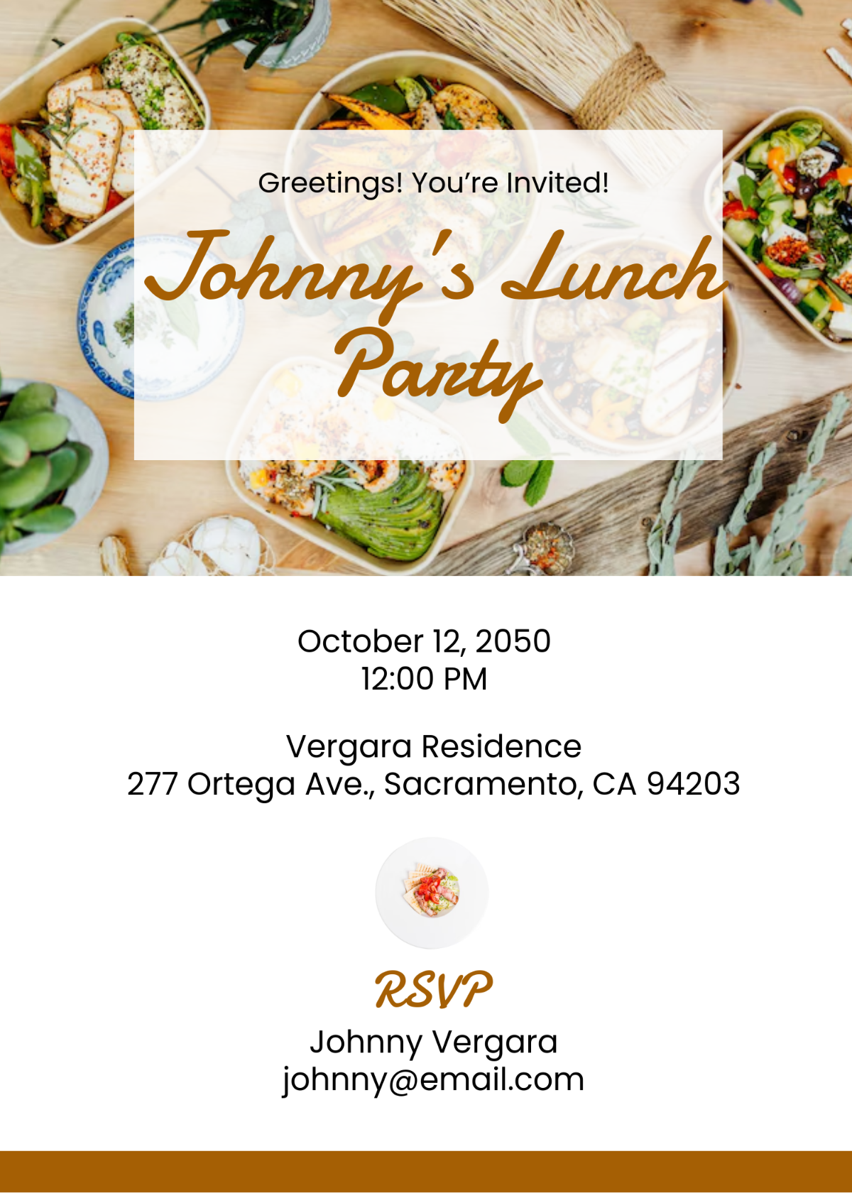 Minimalist Email Lunch Invitation Template