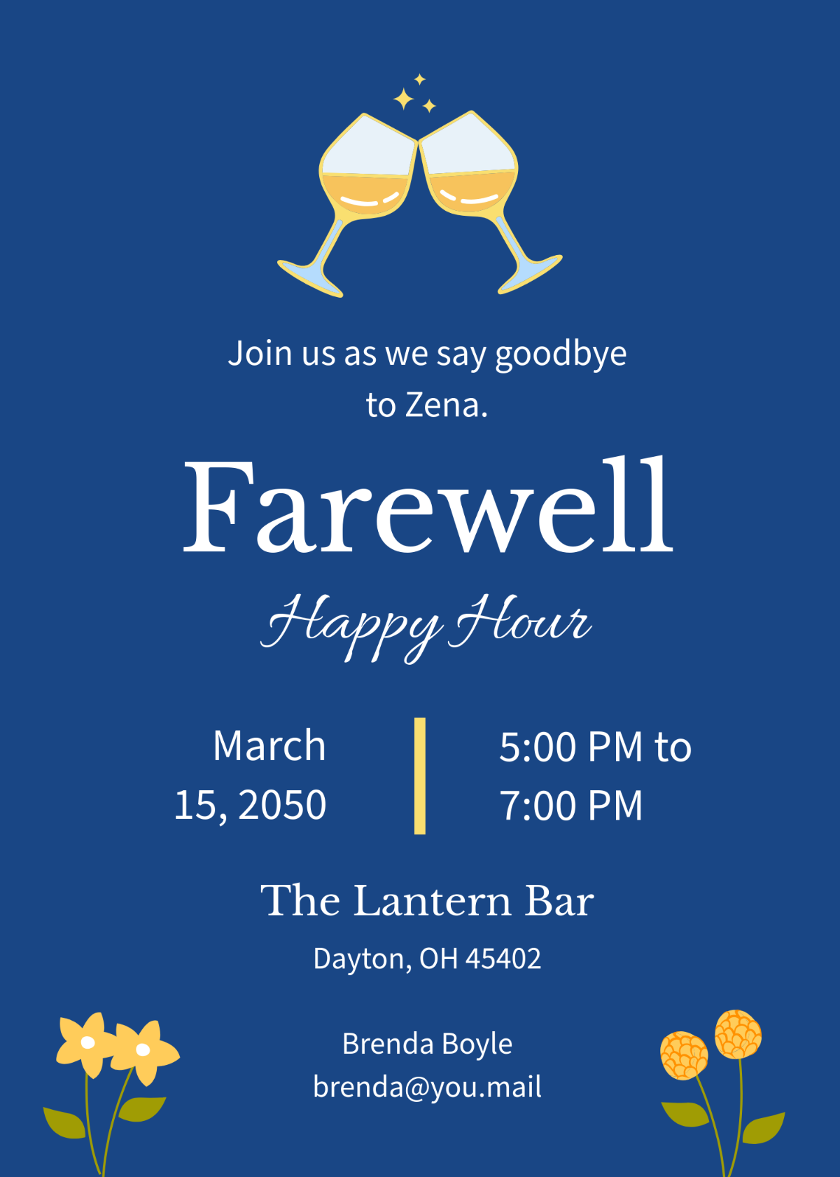 Farewell Party Happy Hour Invitation Template