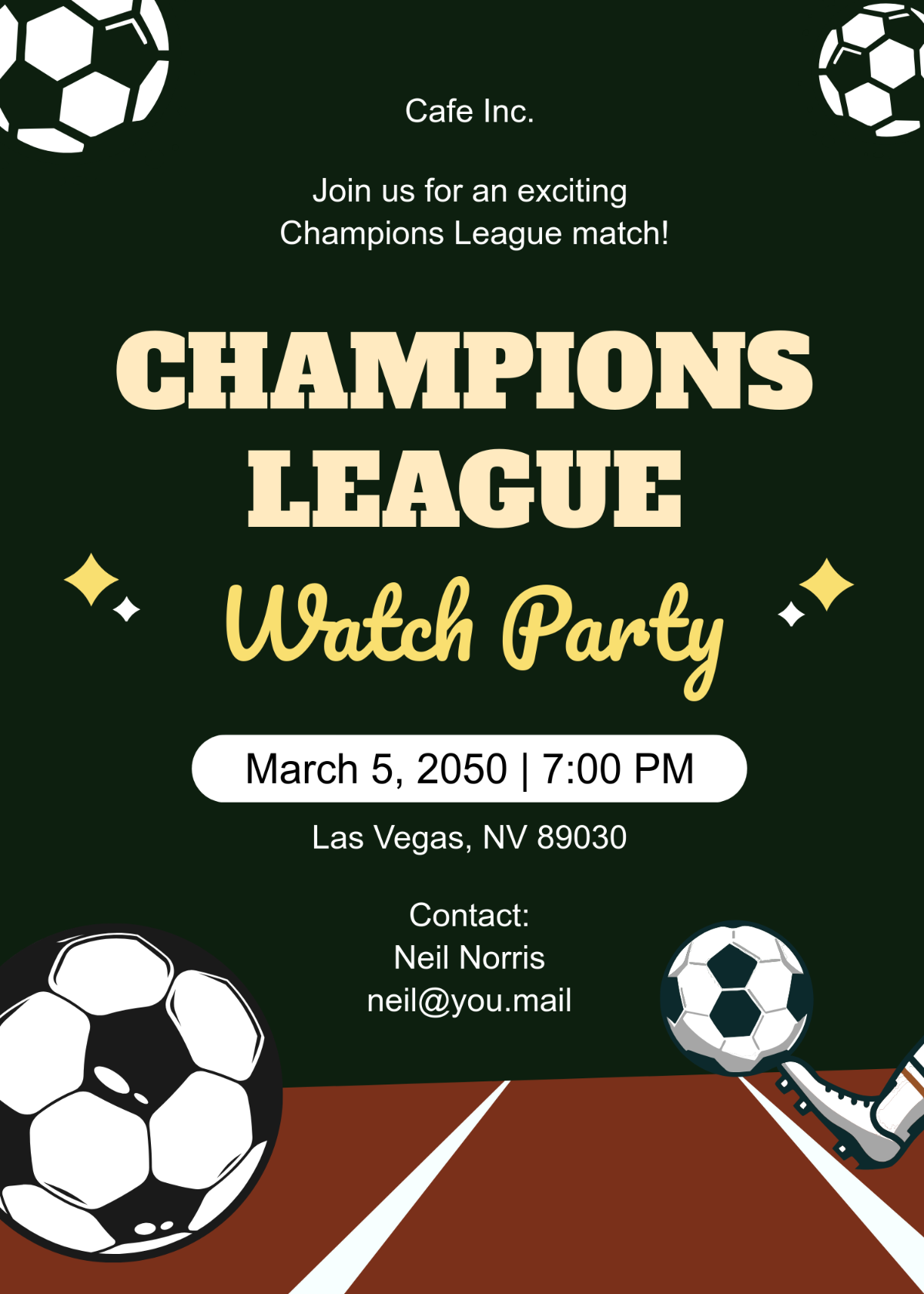 Soccer-Themed Happy Hour Invitation Template