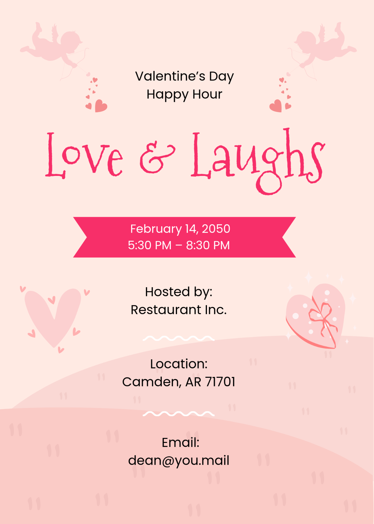 Valentine???s Day Happy Hour Invitation Template