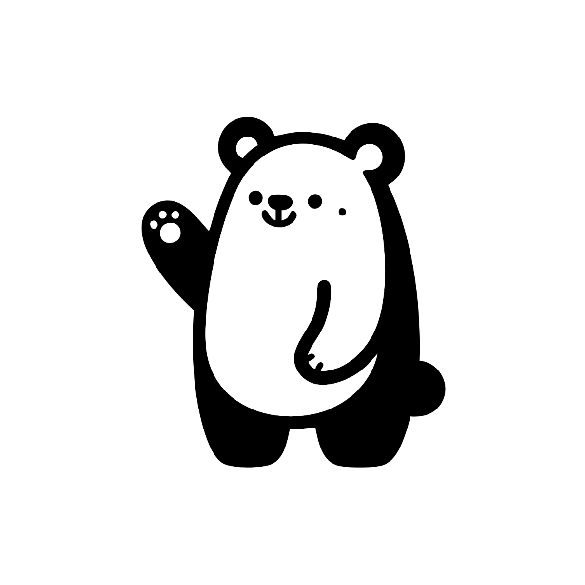 Free Black and White Bear Clipart to Edit Online