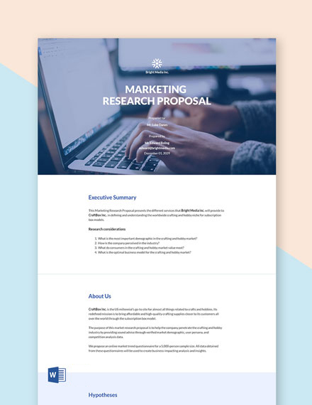 research proposal template ms word