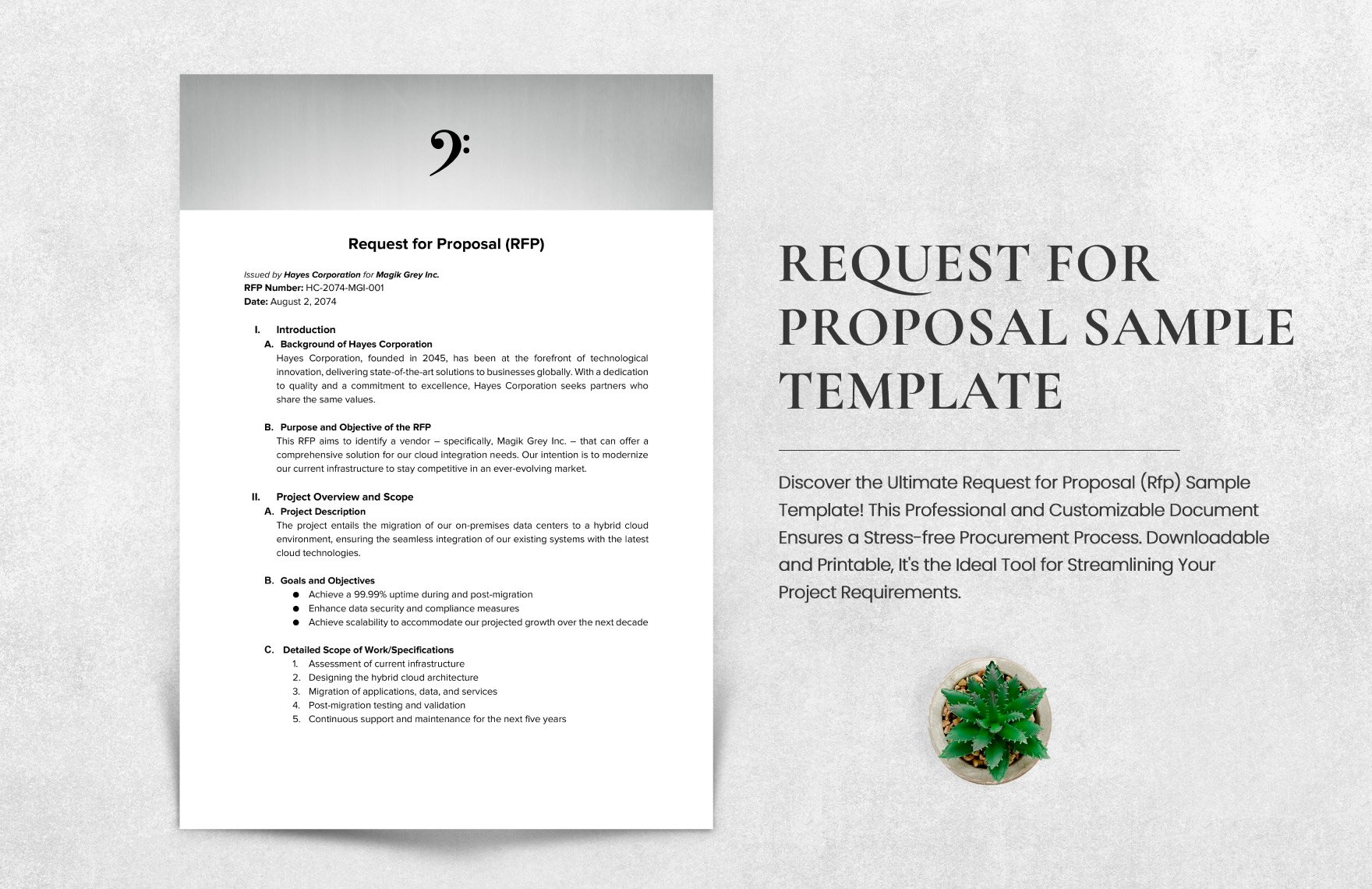Request for Proposal Sample Template