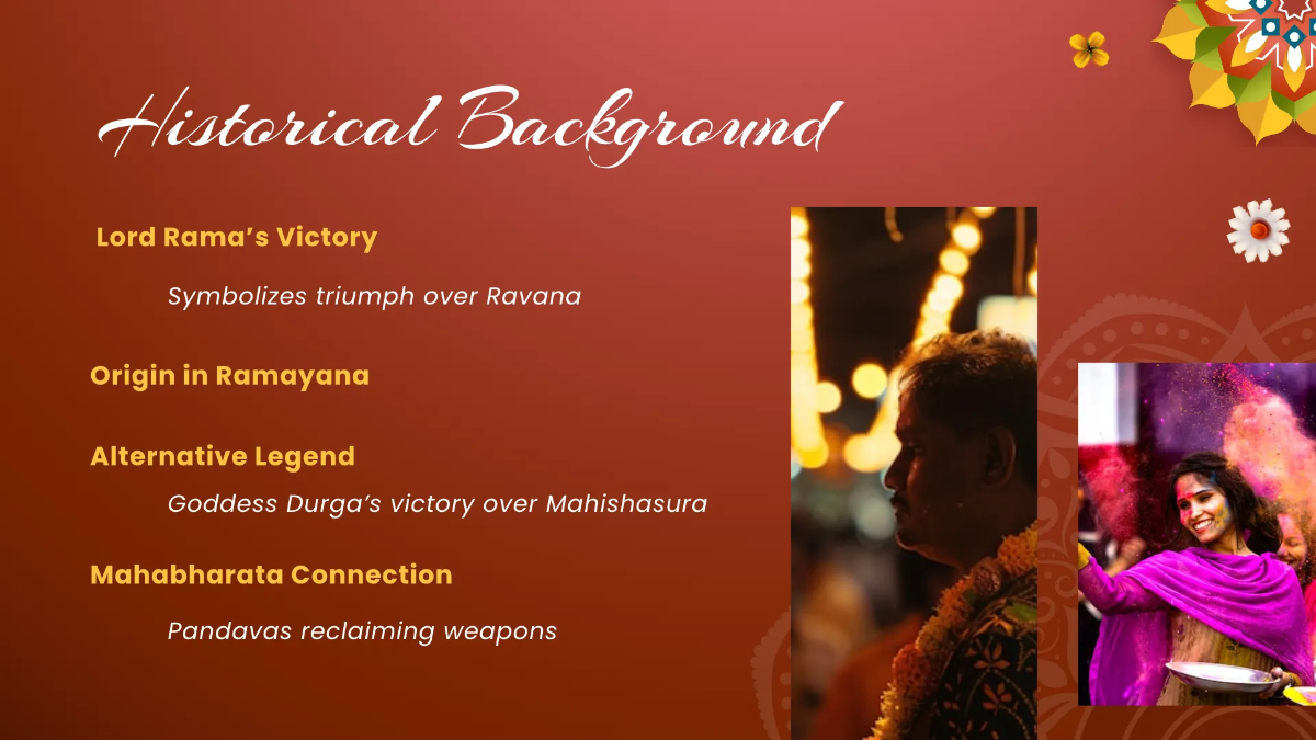 Free Dussehra Presentation Template to Edit Online