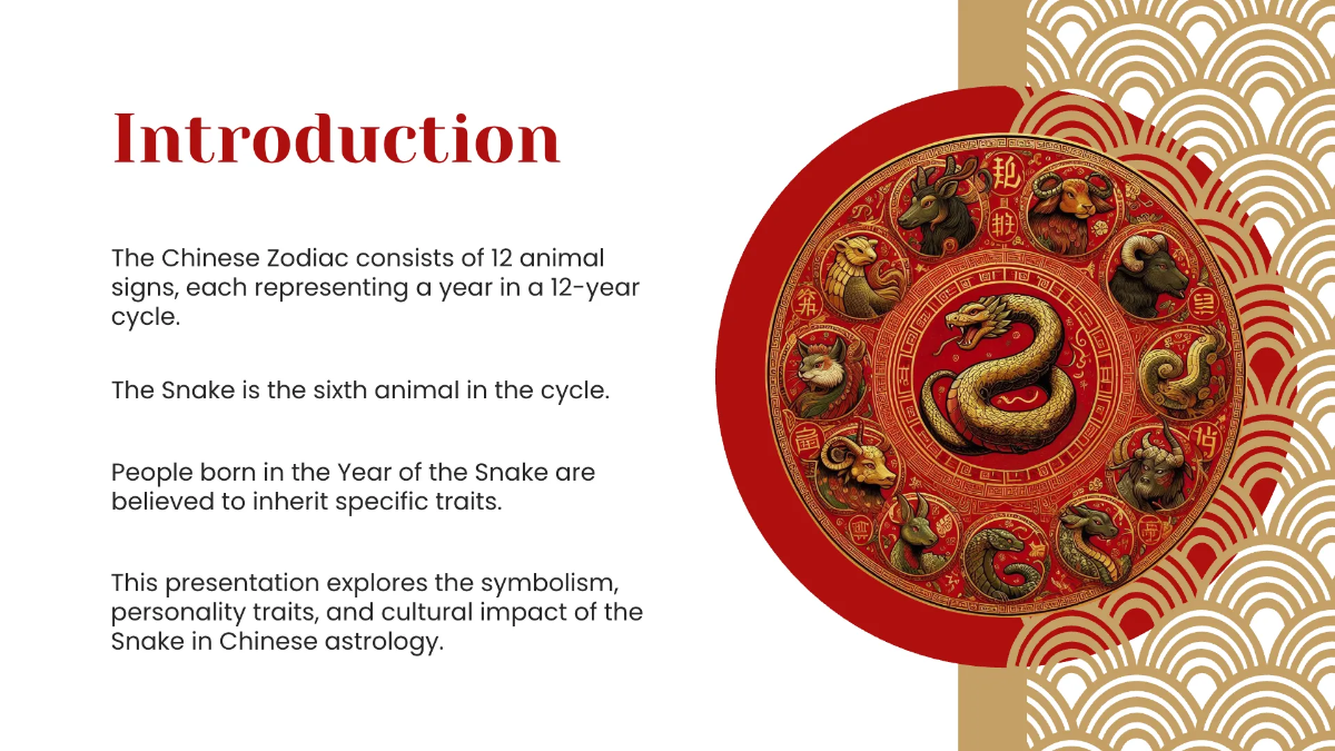 Free Snake Year Presentation Template to Edit Online