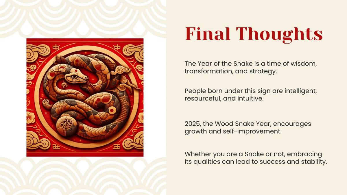 Free Snake Year Presentation Template to Edit Online