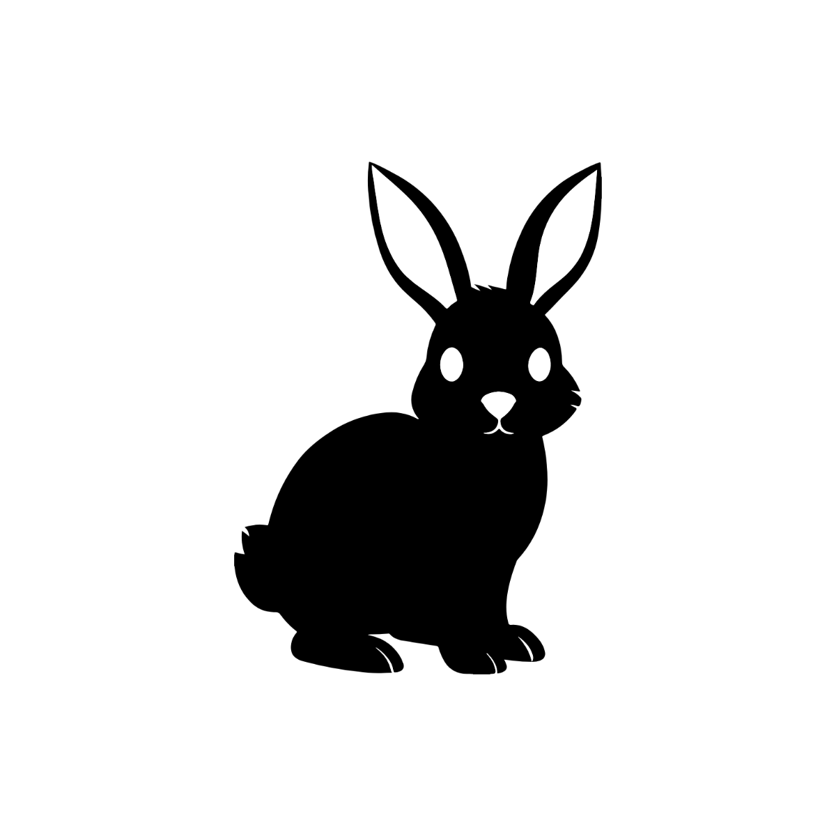 Free Black and White Bunny Clipart to Edit Online