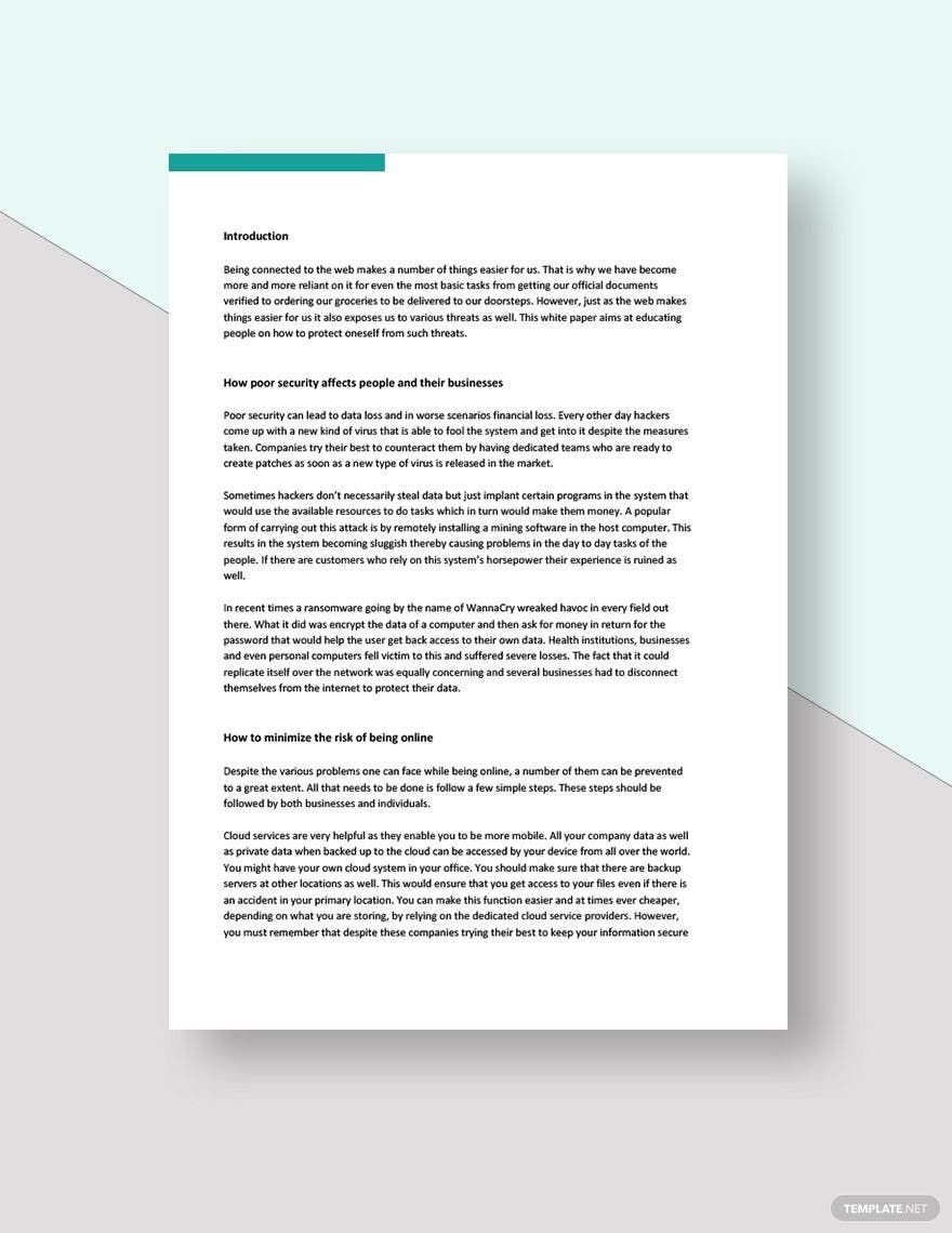 Web Security White Paper Template