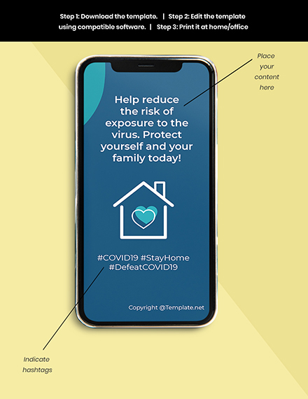 Free COVID  Stay Home Instagram Story Template Printable