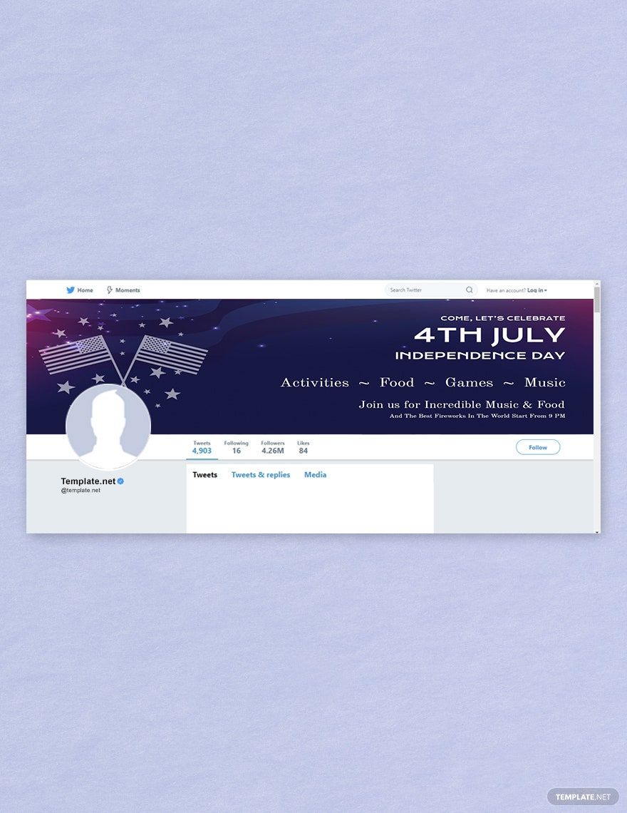 Free 4th of July Twitter Header Cover Template