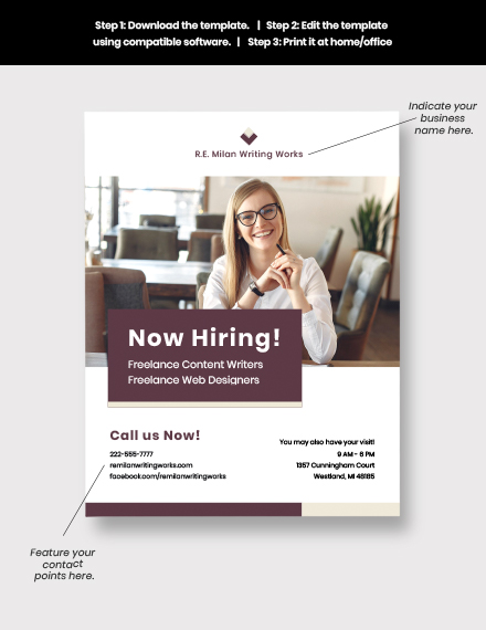 Freelancer Job Flyer Template format
