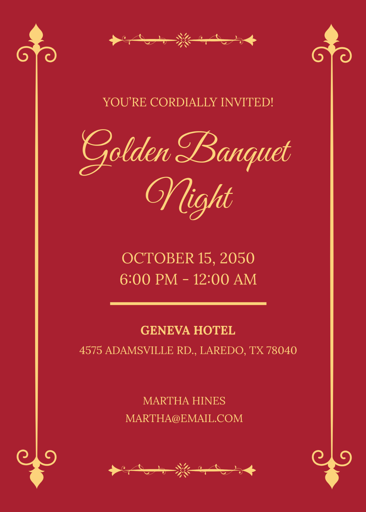 Modern Gold Formal Invitation Template