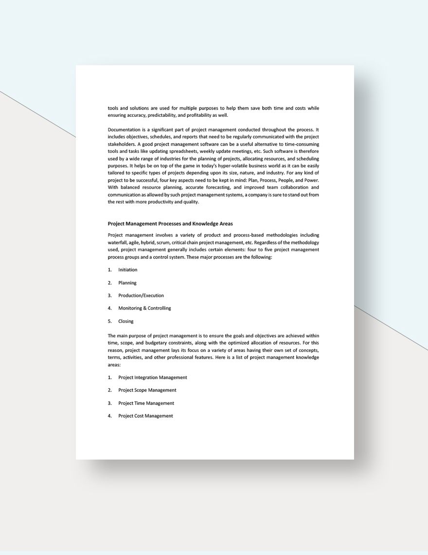 Project Management White Paper Template