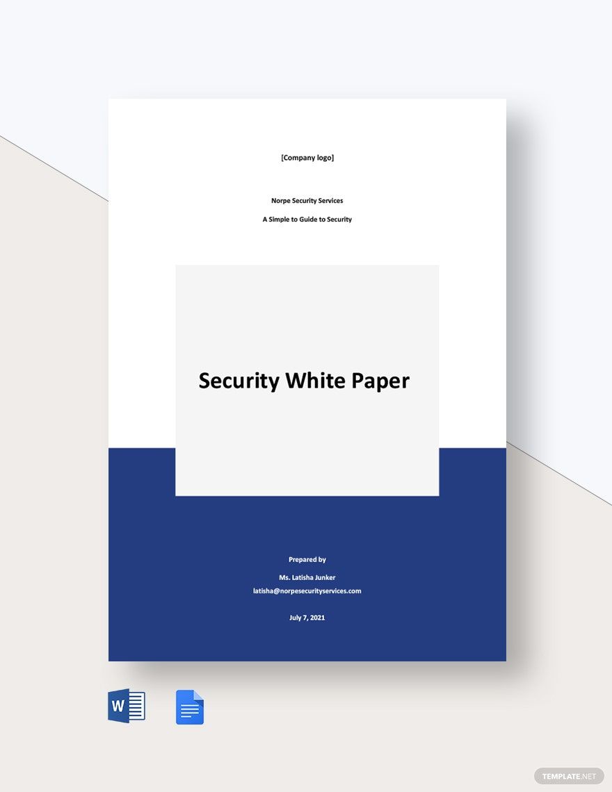 Simple Security White Paper Template in Word, Google Docs Download