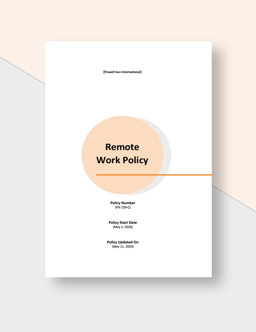 Remote Work Policy Template