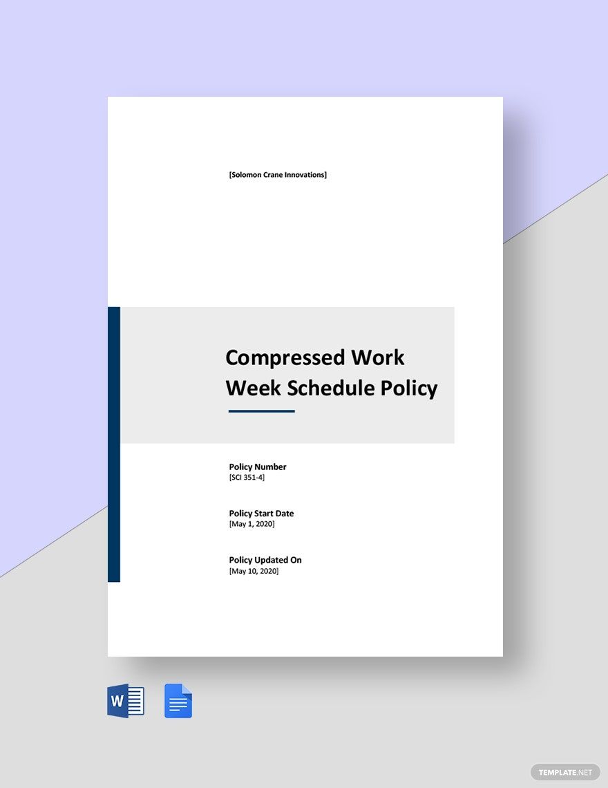 Compressed Work Week Schedule Policy Template