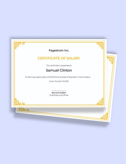 Salary Certificate Template - Word | Template.net