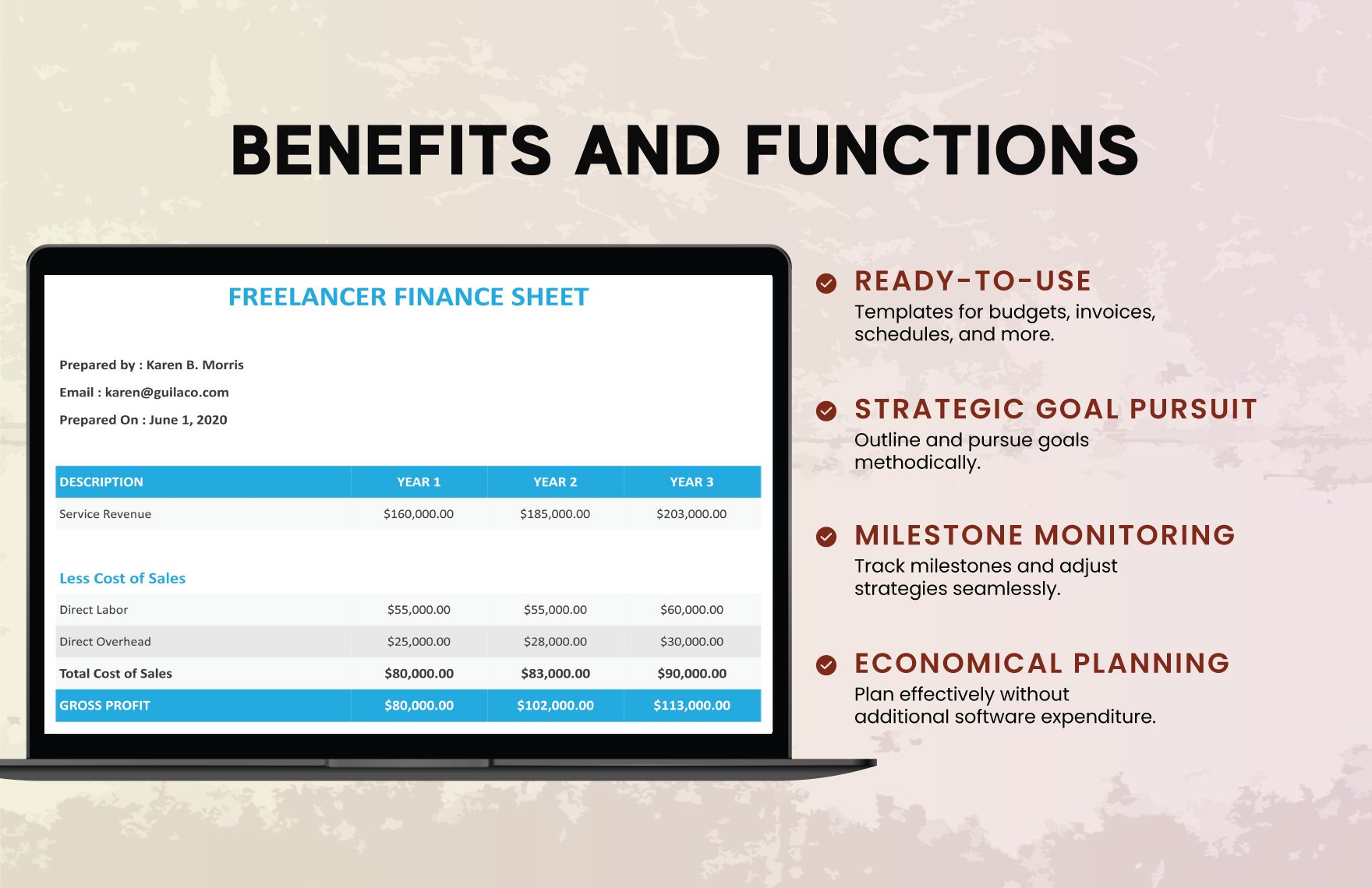Freelancer Finance Sheet Template