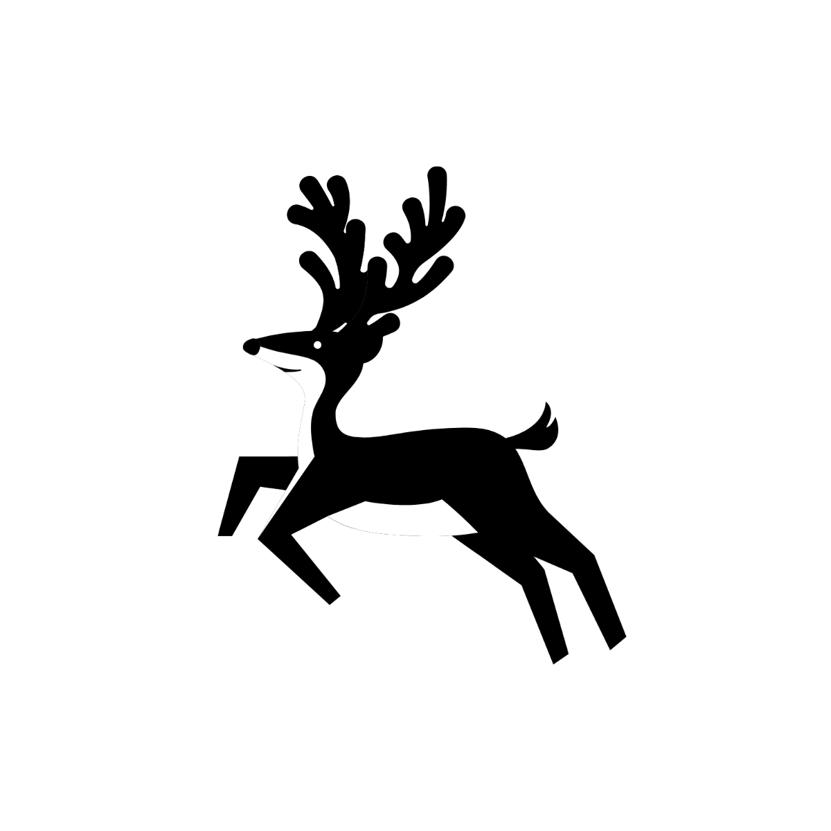 Free Black and White Reindeer Clipart to Edit Online