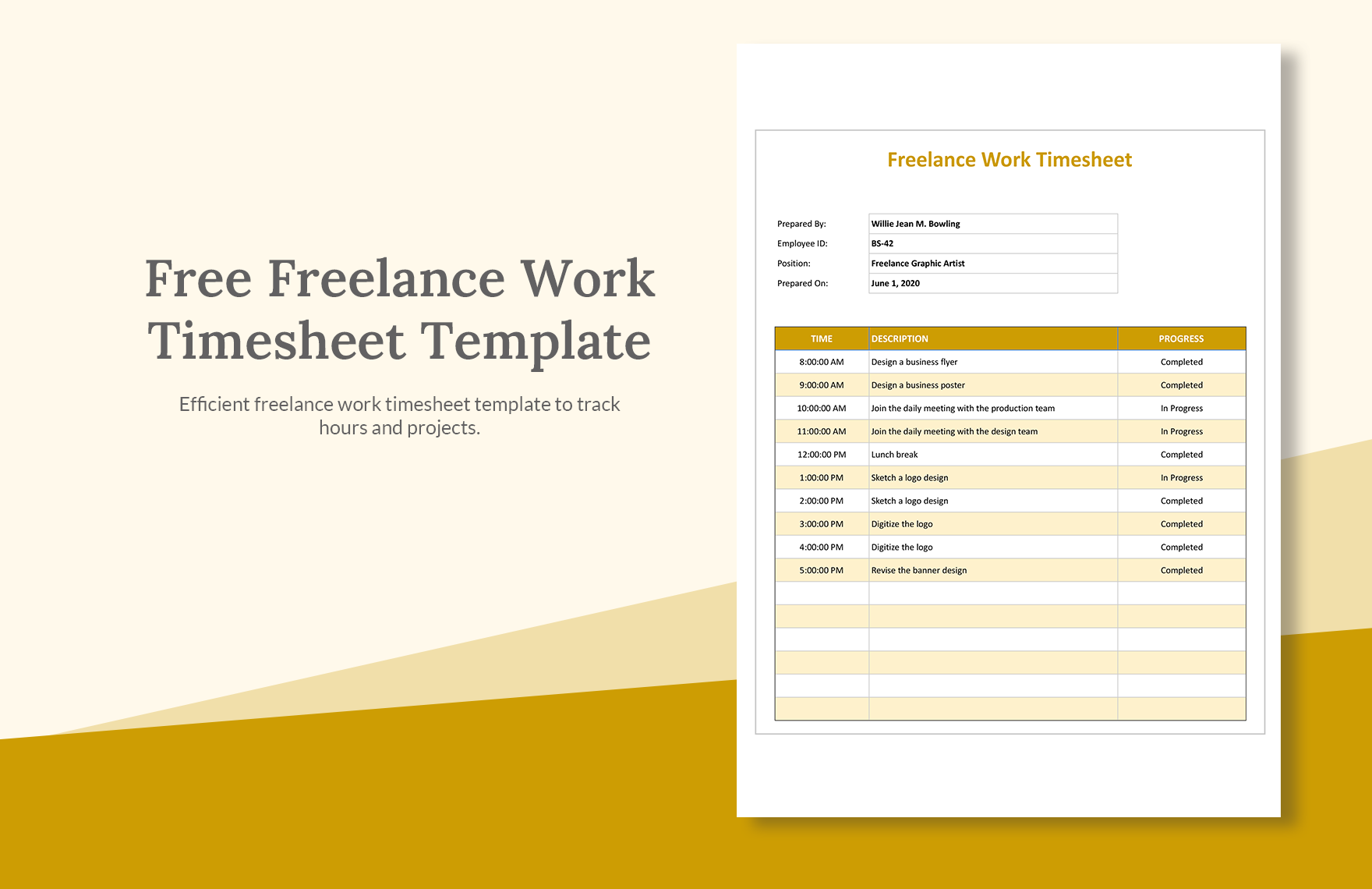 Freelance Work Timesheet Template