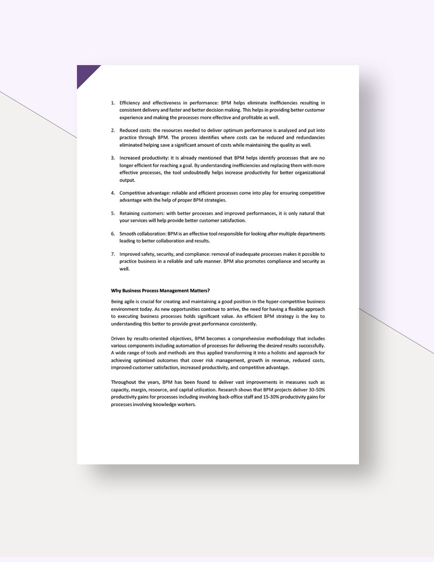Business Process Management White Paper Template