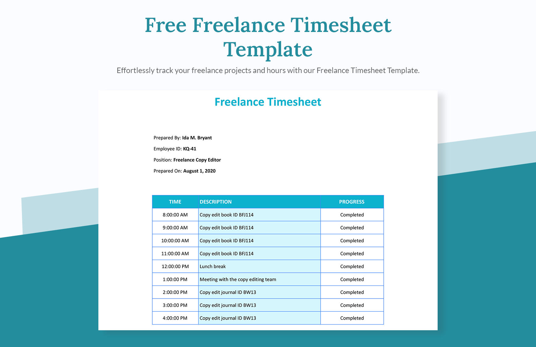 Freelance Timesheet Template