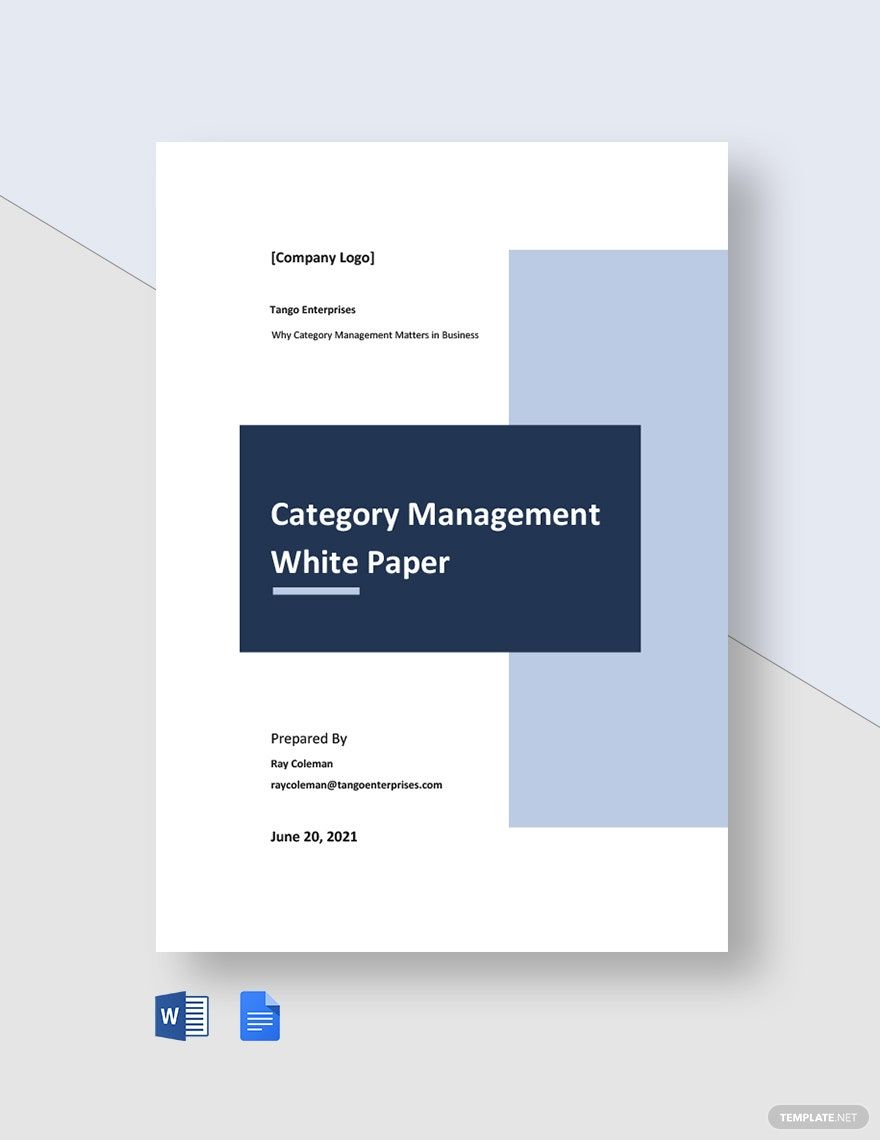 Category Management White Paper Template