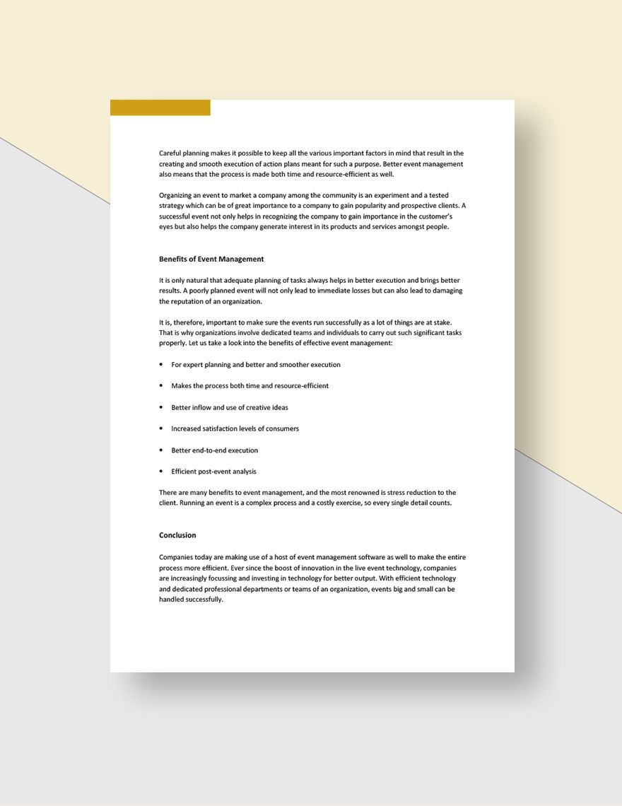 Event Management White Paper Template