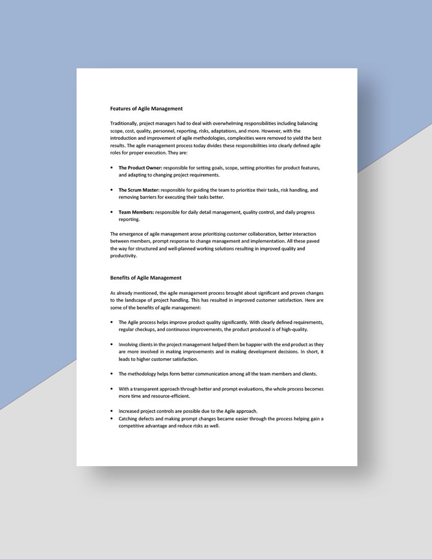 Agile Management White Paper Template