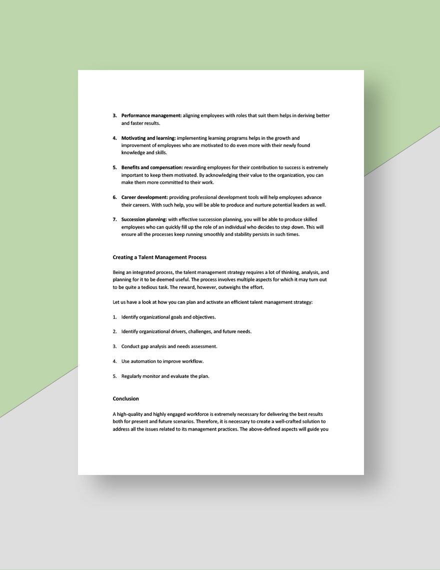 Talent Management White Paper Template
