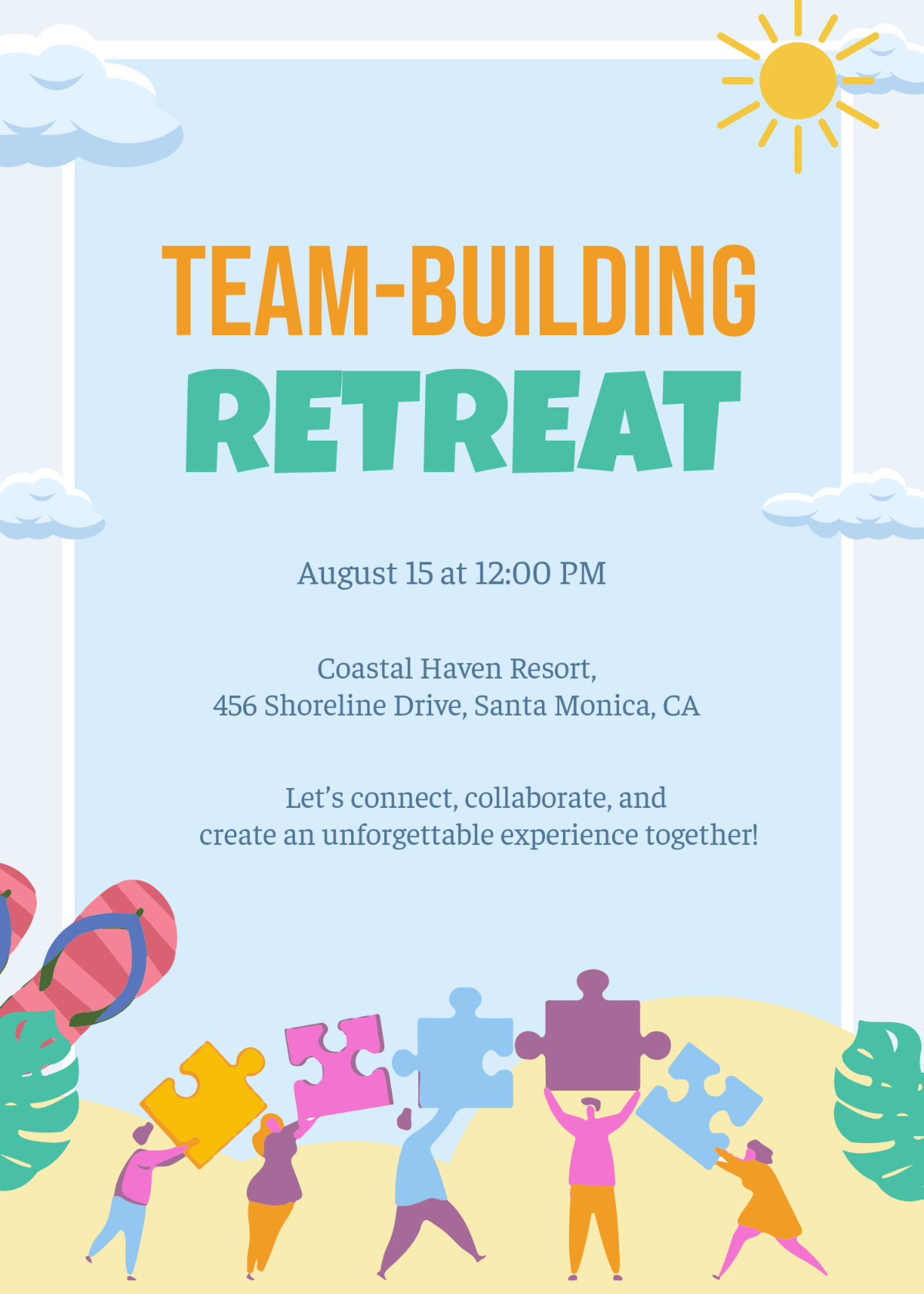 Beach Team Building Invitation Template