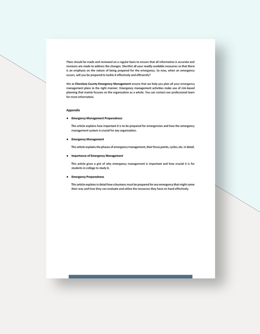 Emergency Management White Paper Template