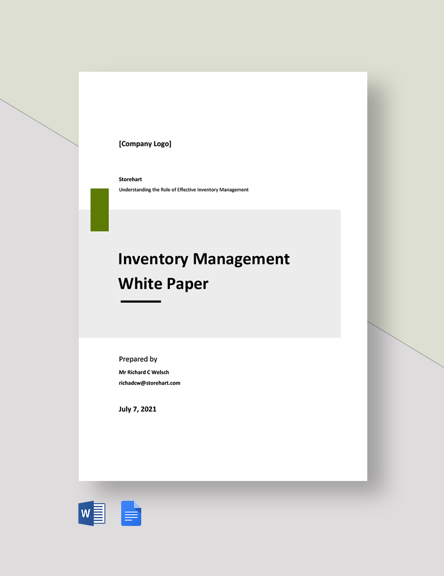 Inventory Management White Paper Template