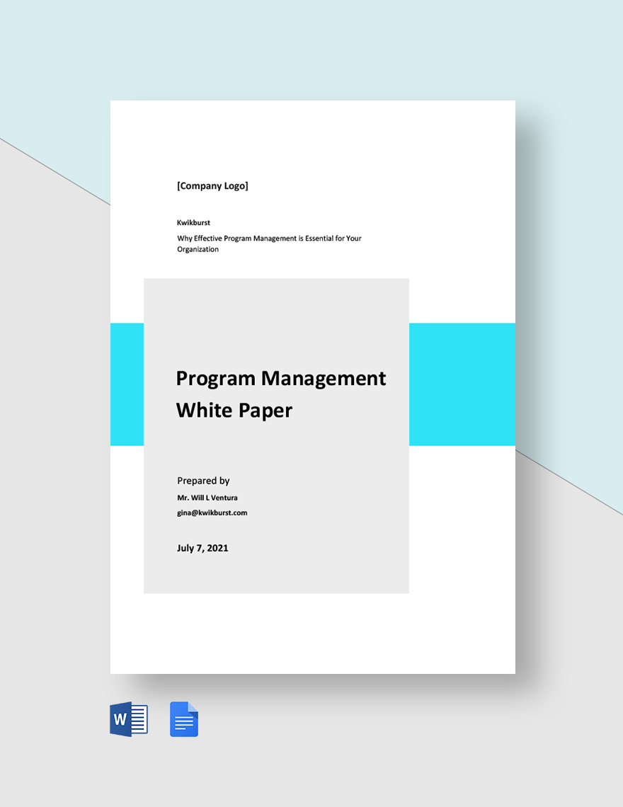 Program Management White Paper Template