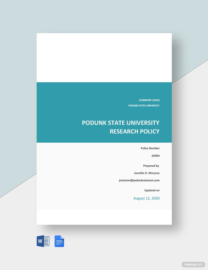 Research Policy Handbook Template