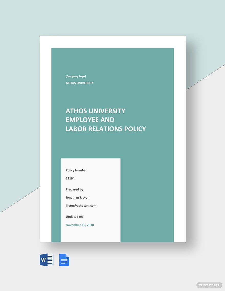 Free University Employee & Labor Relations Policy Template